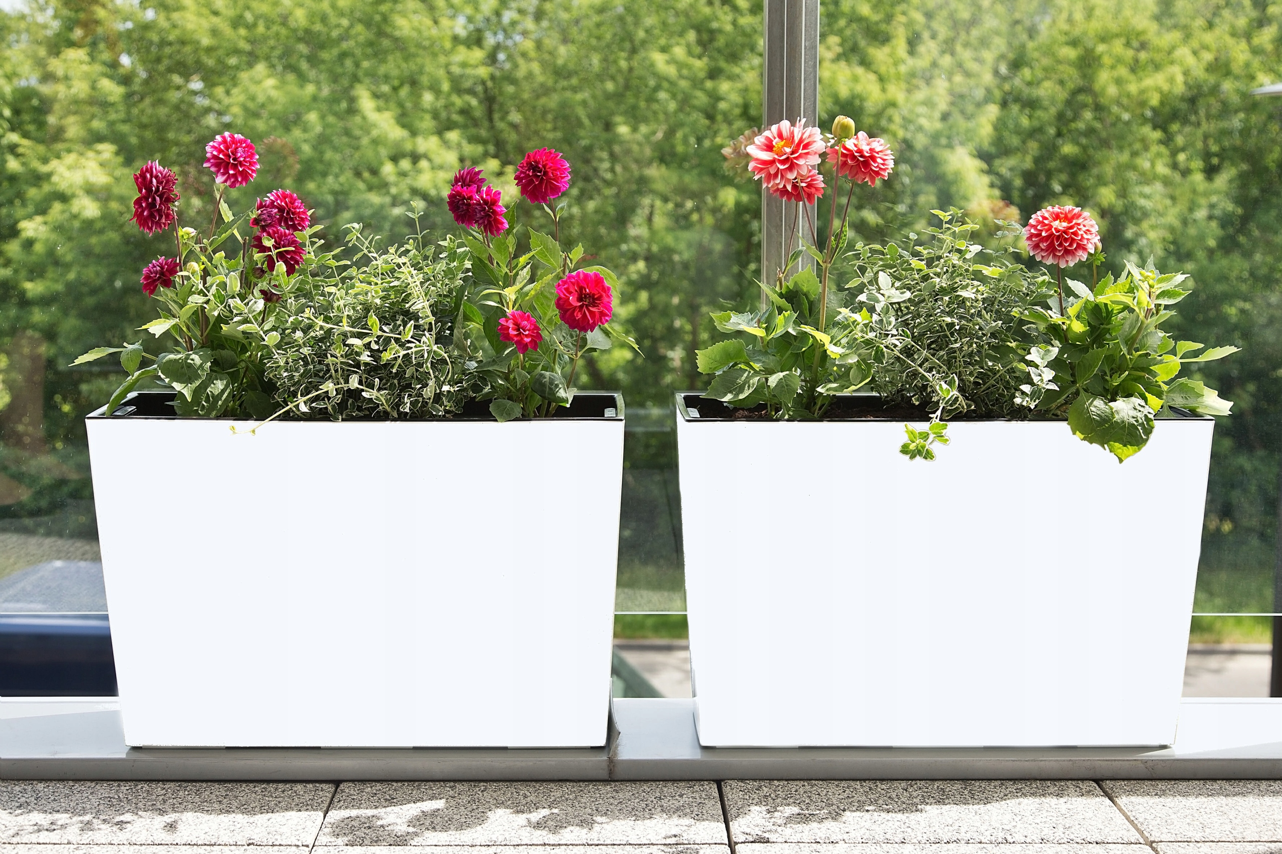 Kwietnik Werbena Lamela Biały lakierowany + wkład Kształt Prostokątny