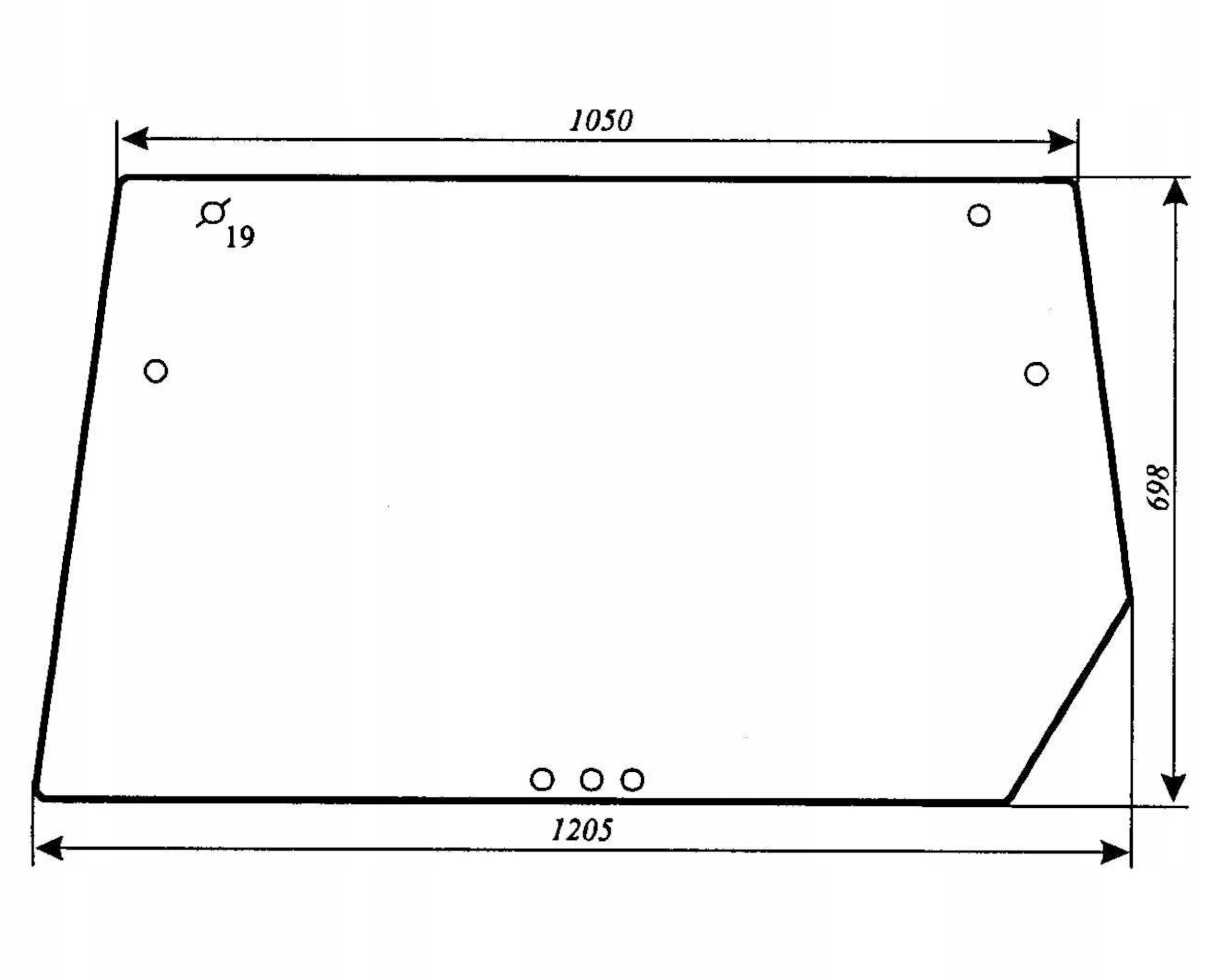 sklo pro traktoru Deutz-Fahr zadní bezbar 04352383