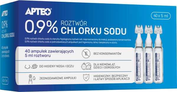 

Apteo Care sól fizjologiczna 0,9% NaCl 40 x 5 ml