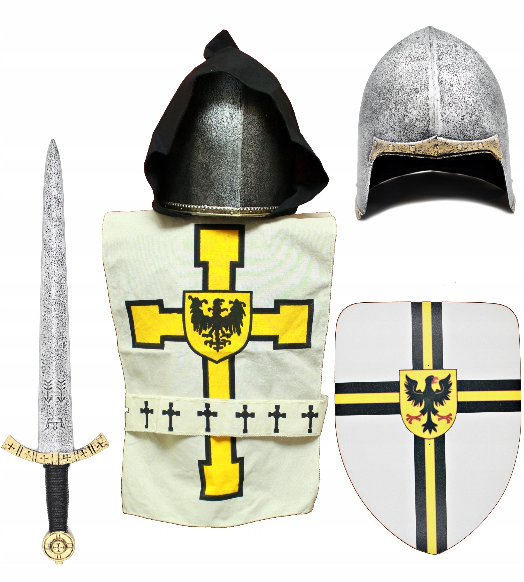 

Zestaw Rycerski rycerza miecz tarcza hełm stój