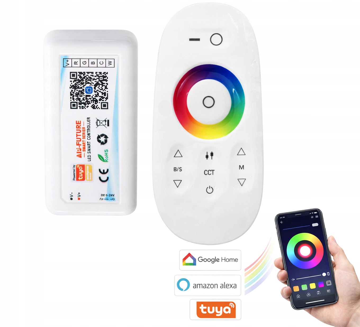 Ovladač Led pásků Rgbcct WiFi Android Alexa Tuya Google Dálkový Ovladač Rf