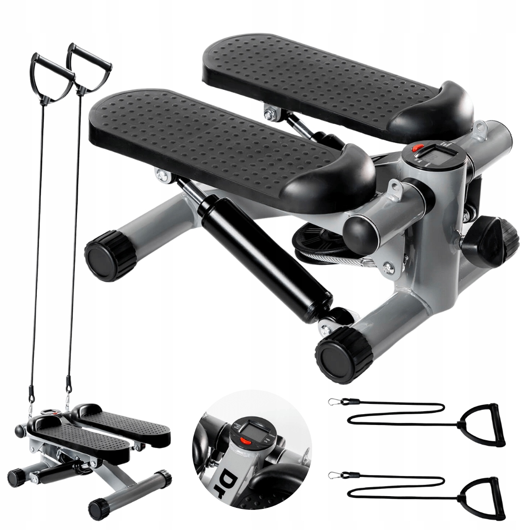 DrFit Stepper pro cvičení s fitness počítadlem s lany, odolný