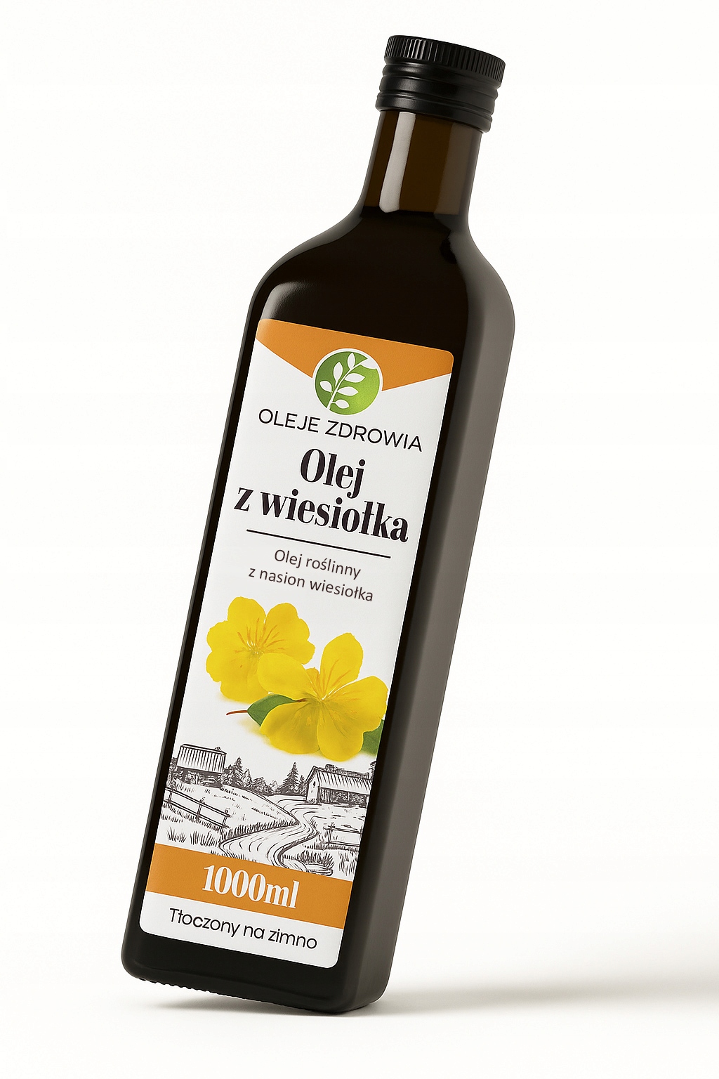 Olej z wiesiołka 1000 ml zimnotłoczony nierafinowany z polskiego ziarna