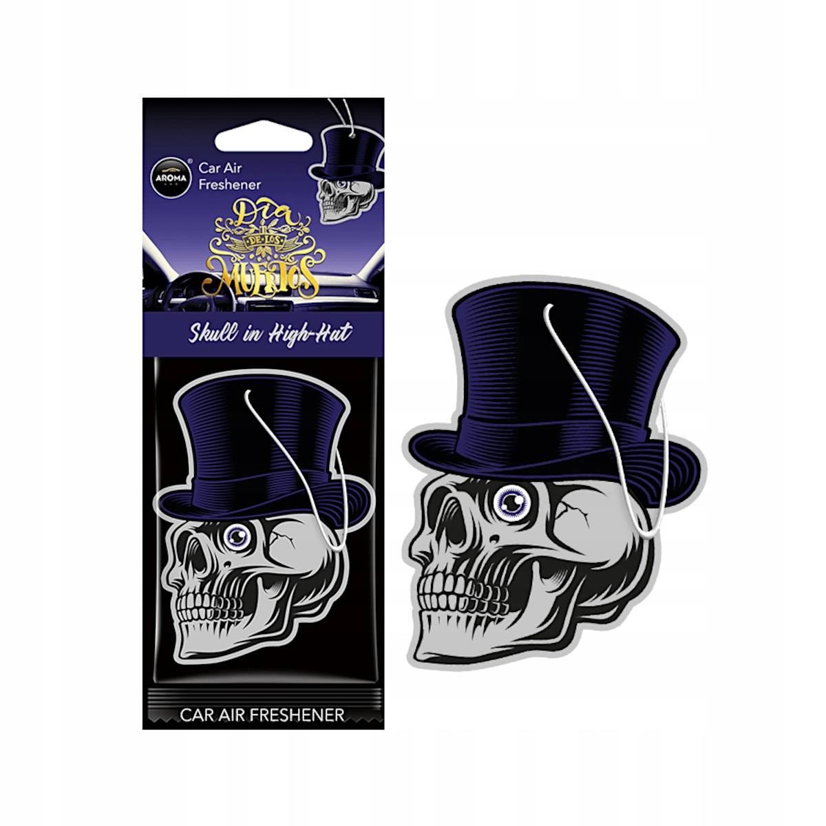ZAPACH AROMA CAR MUERTOS SKULL IN HIGH HAT Rodzaj zawieszki