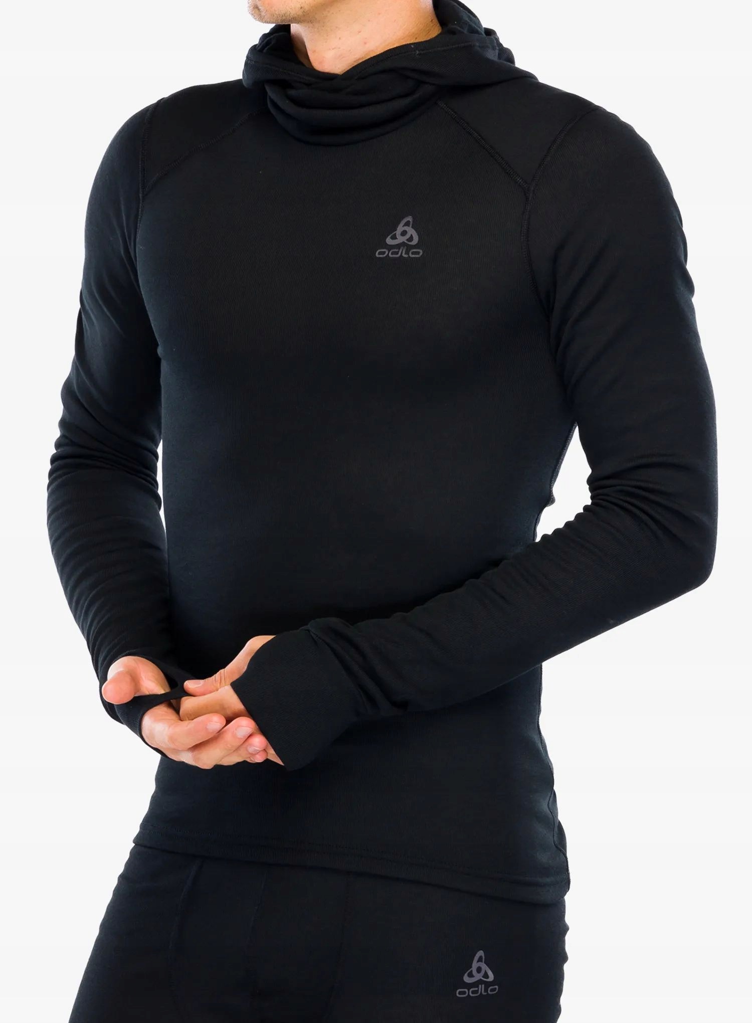 Mikina Odlo Active Warm Bl Top Facemask Ls černá S