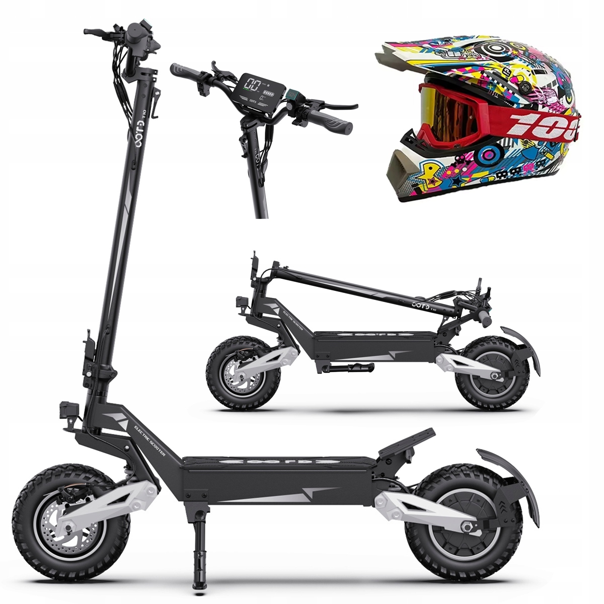 Ootd T10 skládací elektrická vozidla 900W 50KM/H 48V 13.5AH 45KM 11" Pl