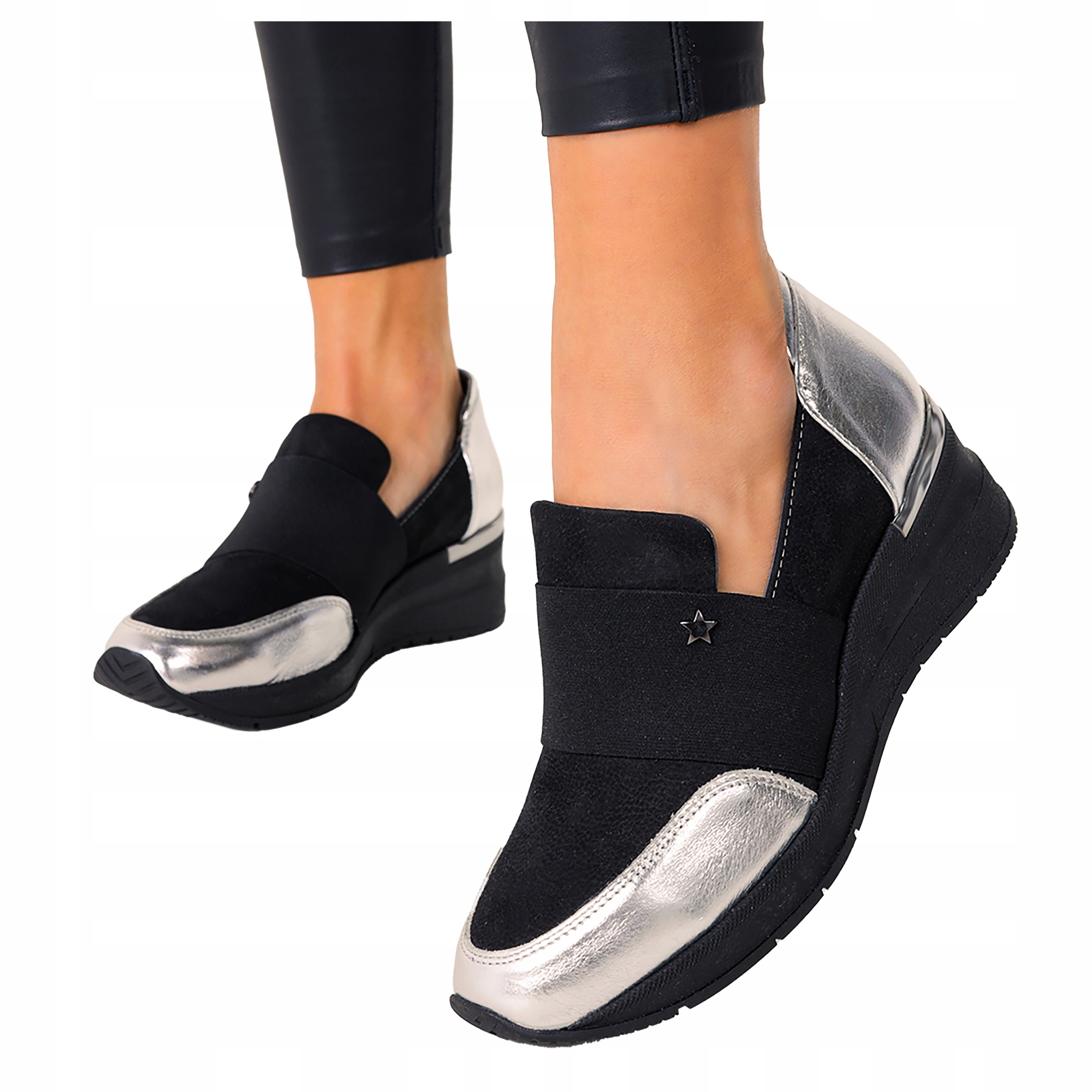 Polobotky Tenisky Boty Na Klínku Polská Kůže 41