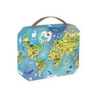 

Puzzle w walizce Mapa świata 100 el. 6+, Janod