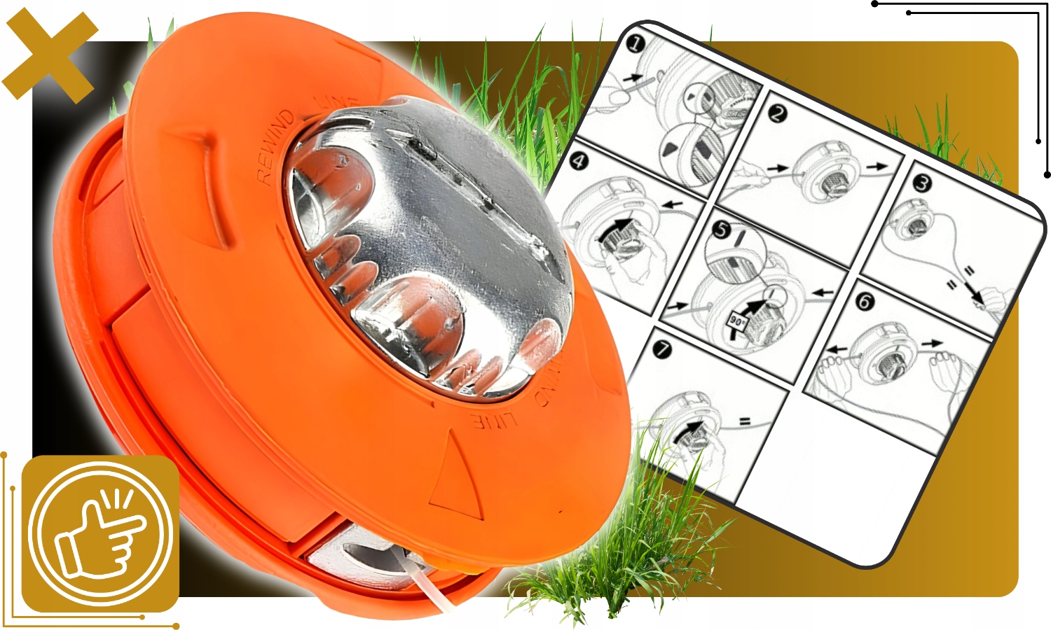 GŁOWICA AUTOMATYCZNA ŻYŁKOWA DO KOSY SPALINOWEJ PODKASZARKI KOS SPALINOWYCH EAN (GTIN) 0890887709345