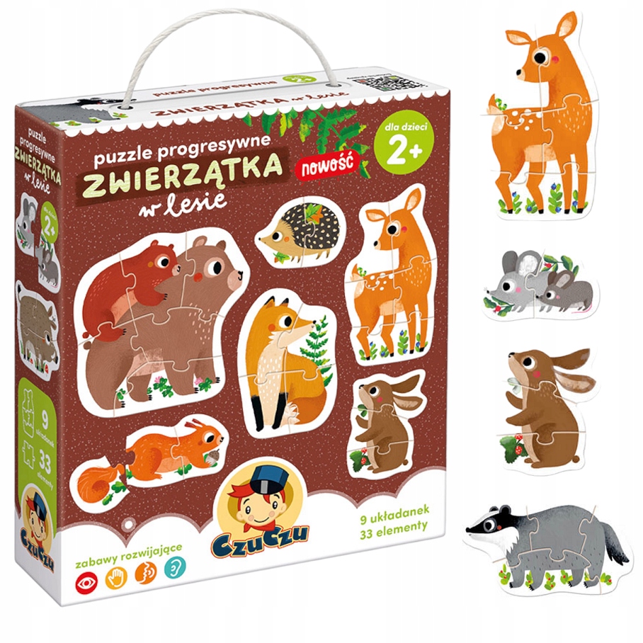 

CzuCzu Puzzle progresywne zwierzątka w lesie 2+
