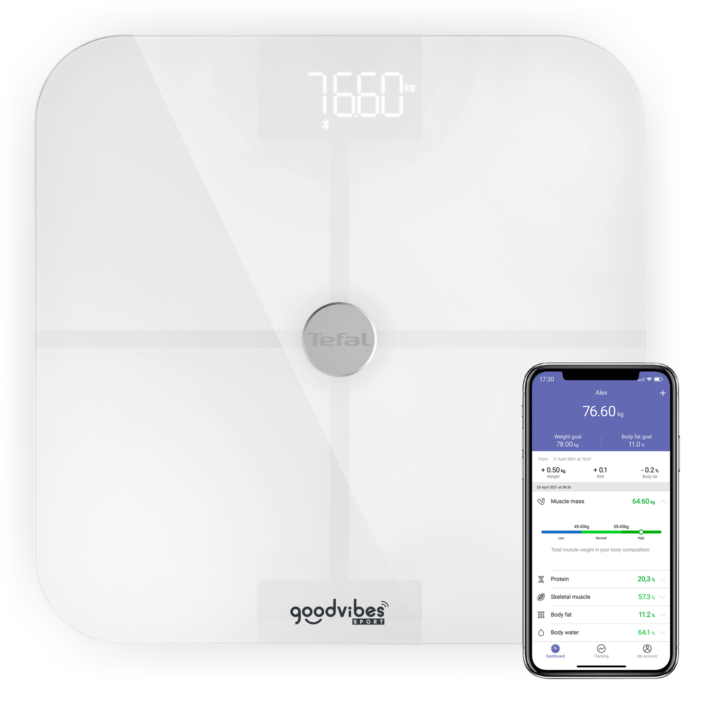 Waga łazienkowa analityczna Tefal Goodvibes BM9640 Bmi 180 kg