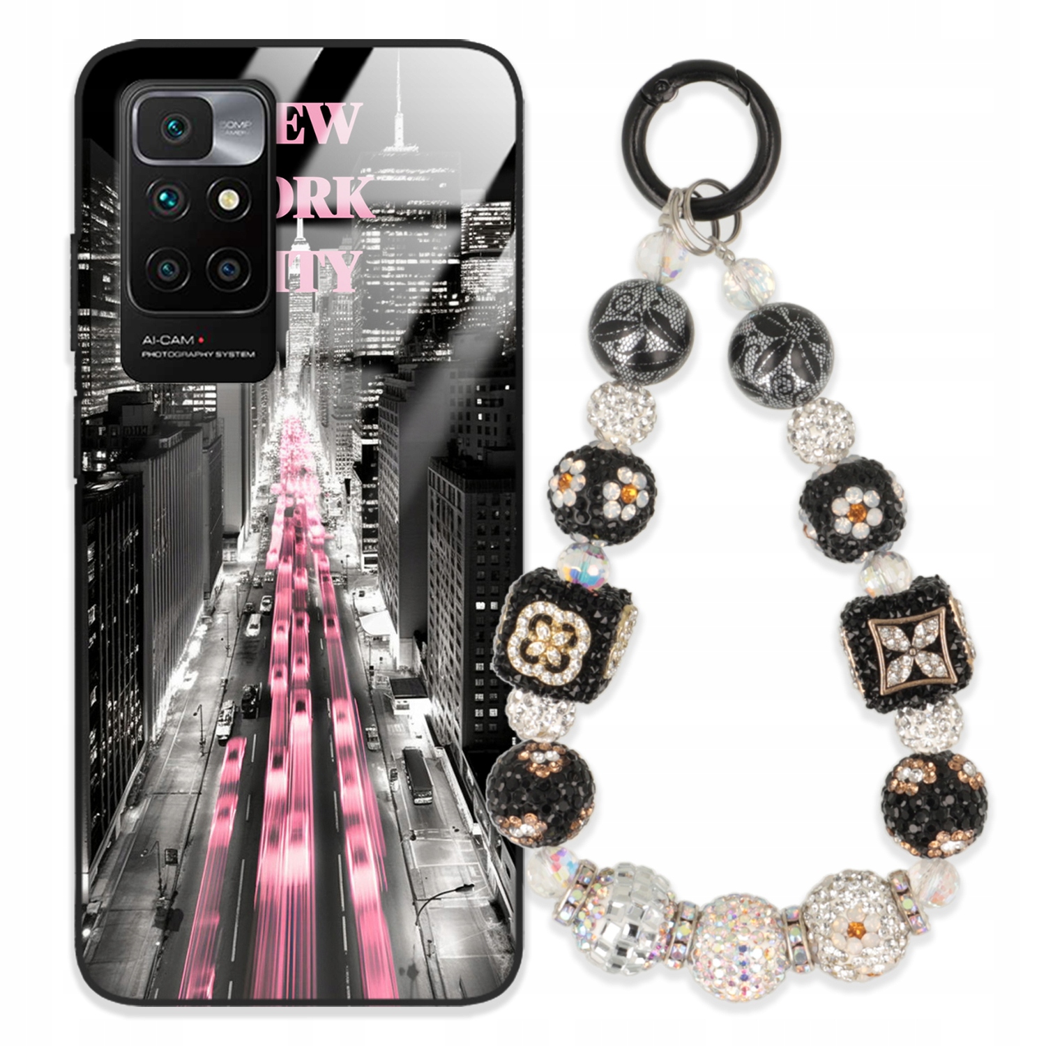 Pouzdro Pro Xiaomi Redmi Note 11S Glass Přívěsek Na Klíče Stylové Kryt Premium Wz