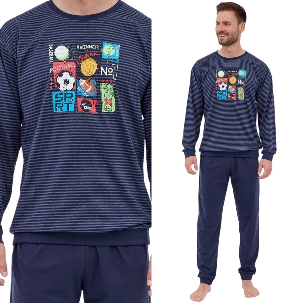 Pánské Pyžamo Cornette 308 Winner XXL 52 Tmavě modrá