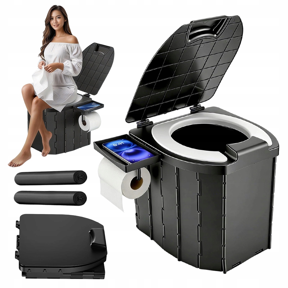 Přenosná Turistická Toaleta Skládací Bivakovací Wc Velká Stolička Box