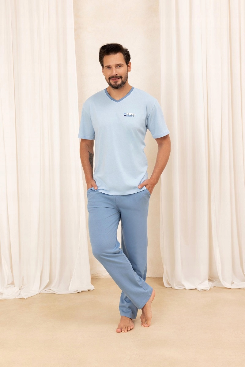Pánské Pyžamo 498/XXL Světle Modrá