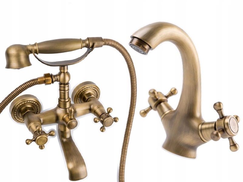 Retro staré zlato umyvadlová vanová baterie