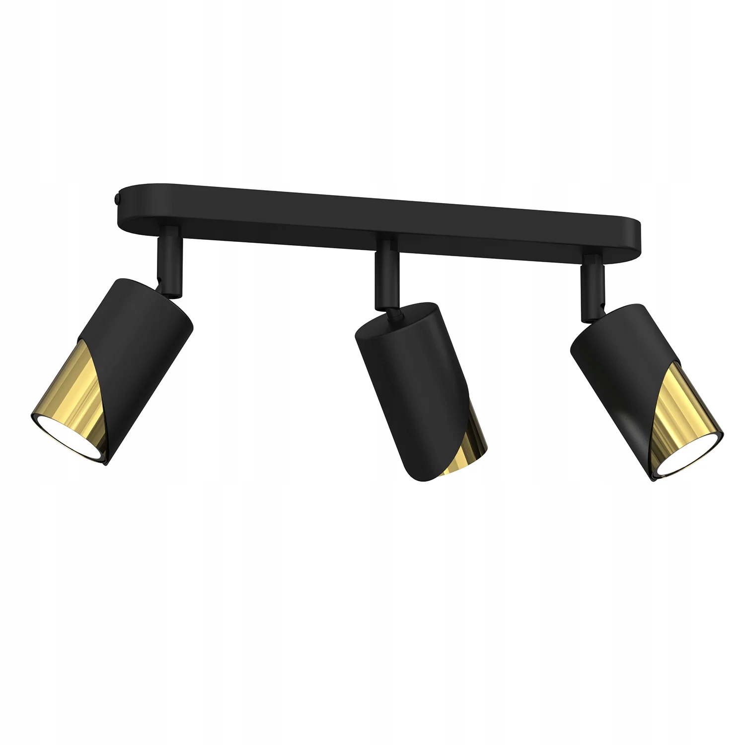 Stropná ozdobná lampa reflektory trojitá čierna zlatá lišta 33 cm Luminex