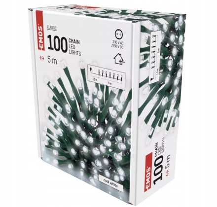 

Lampki choinkowe Led Classic 100LED zimno-białe 5m