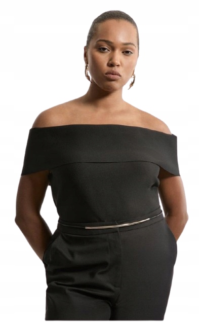 Karen Millen Černá Halenka Se Španělským Výstřihem XL B1F