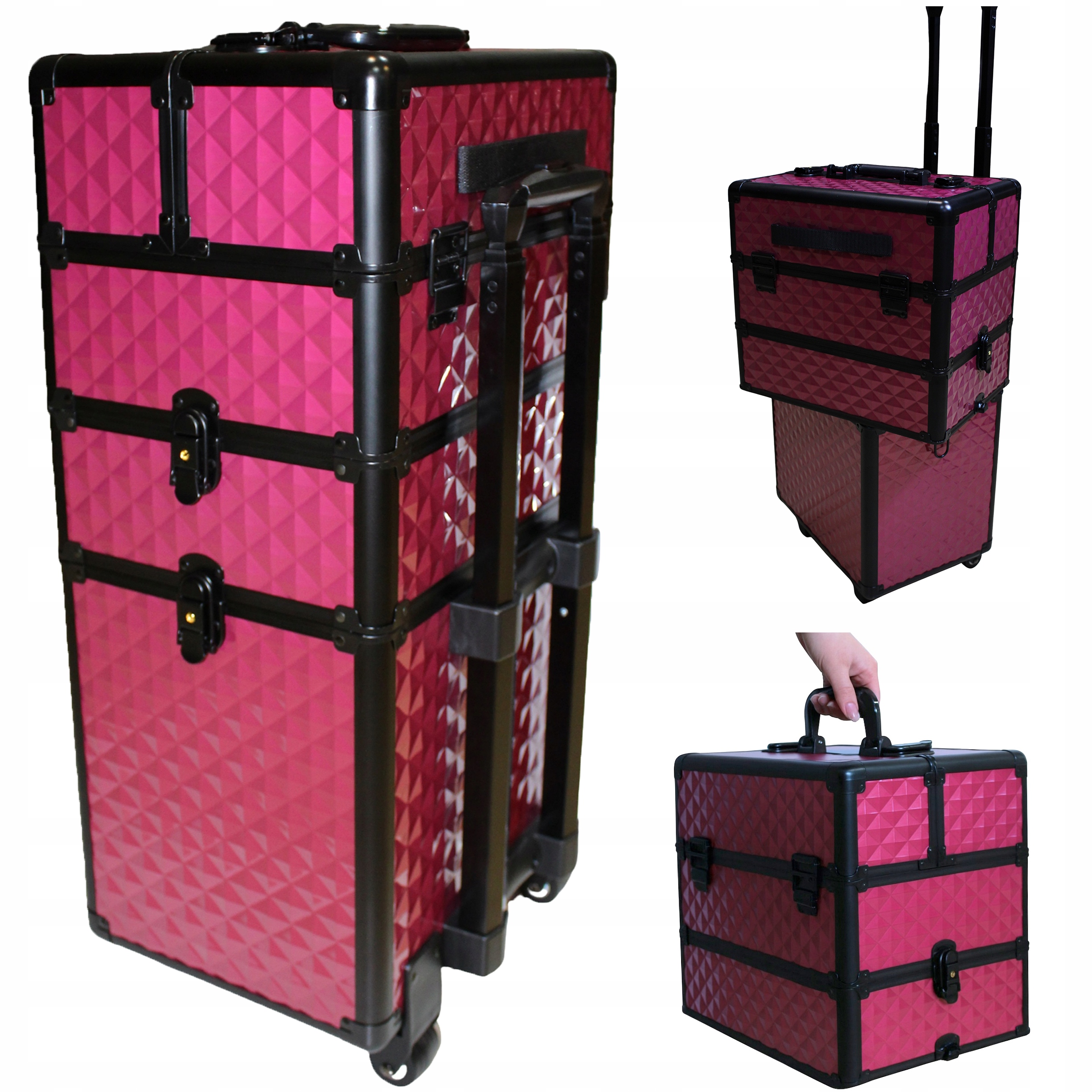 Kosmetický Kufřík XXL Trolley Na Kosmetiku Růžový Diamant