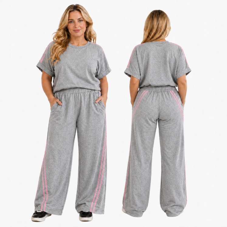 Komplet Máslo Teplákovka Lampasy Viskóza 50 52 5XL 6XL italský styl pohodlný