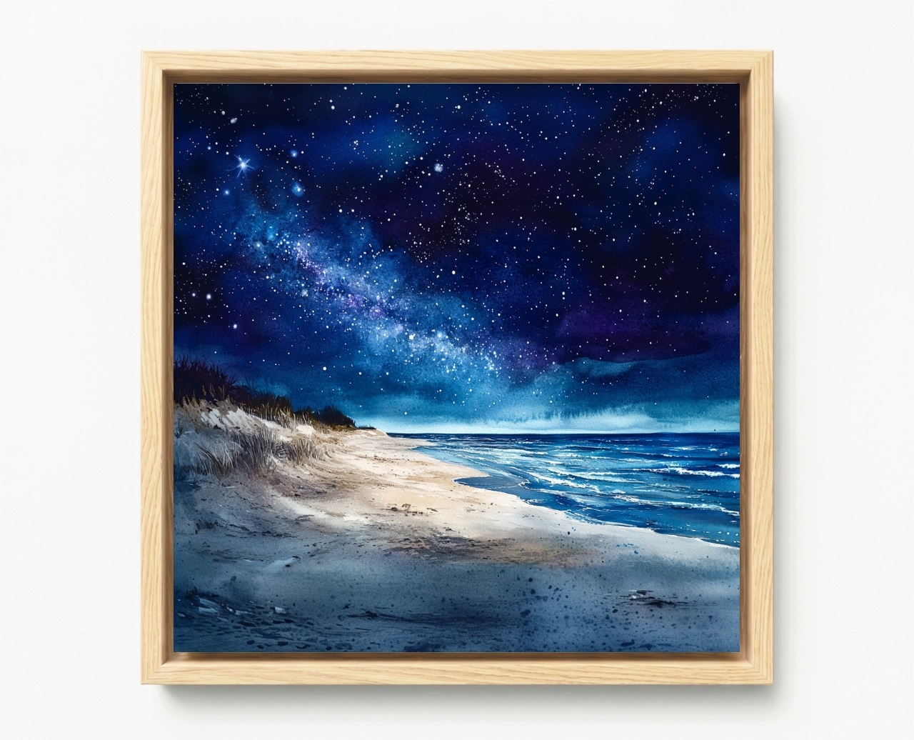 Obraz Rám Americký Box Pohled Krajina Moře Pláž Nebe Hvězdy Noc 40x40