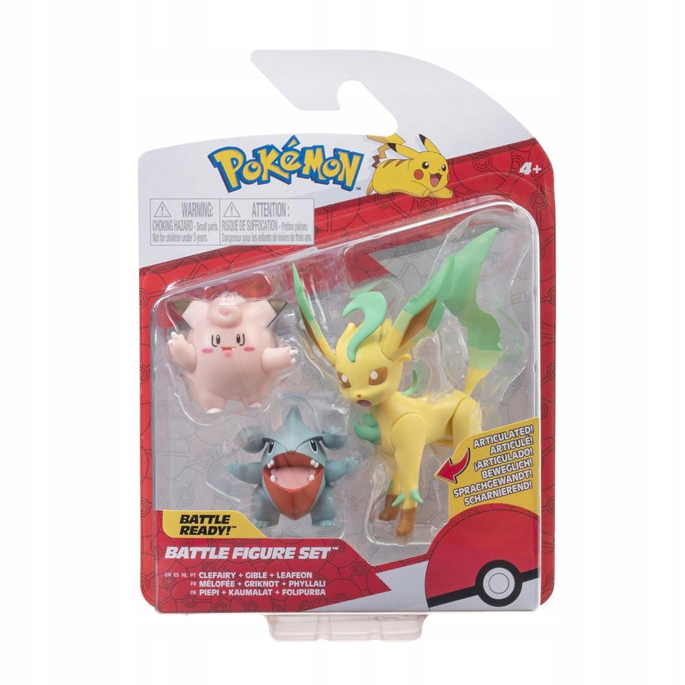 

Pokemon 3 Figurki Clefairy Gible Leafeon PKW2806
