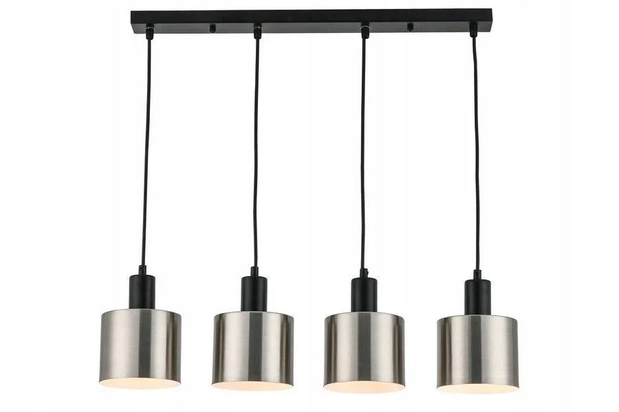 Závěsná lampa černá chrom bodová nad ostrovní stůl 4 body 60 cm Reality