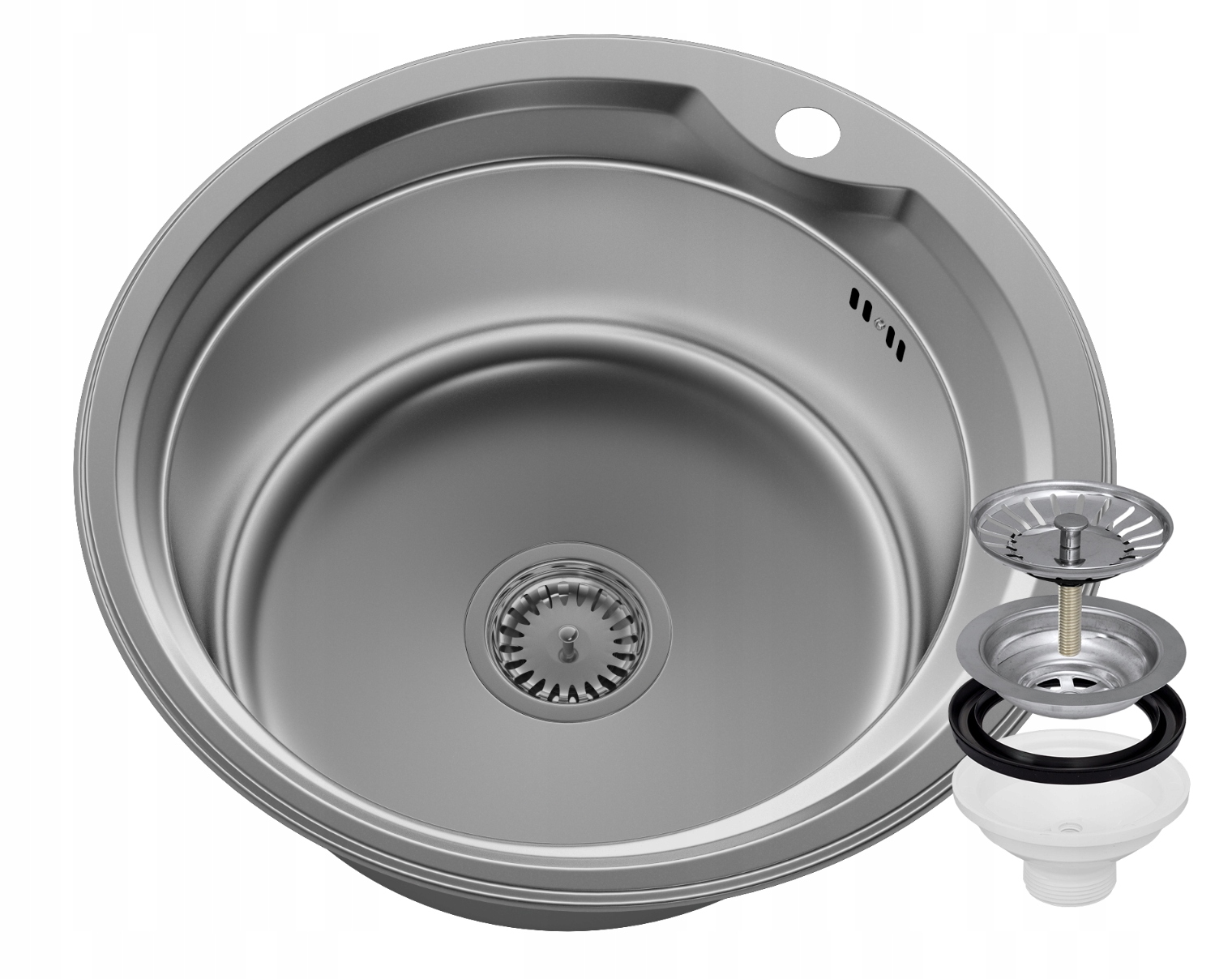 Kulatý Dřez Z Oceli, Jednokomorový, Satén APULIA51