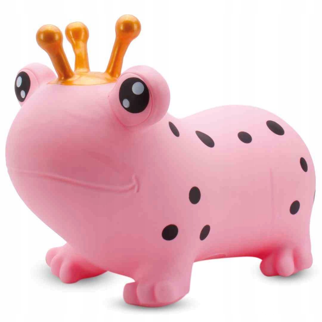 Skoczek gumowy dla dzieci ŻABA do skakania 55 cm różowy z pompką Wiek dziecka 12 m +