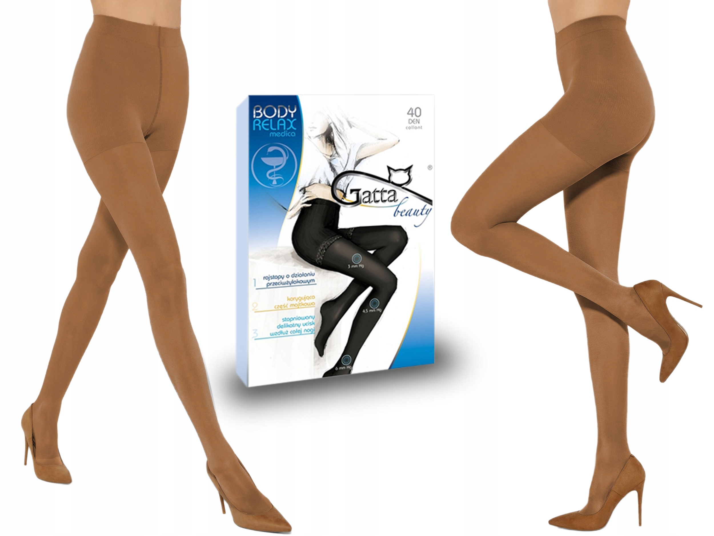 

Rajstopy Gatta Body Relax Medica 40 den golden 3-M