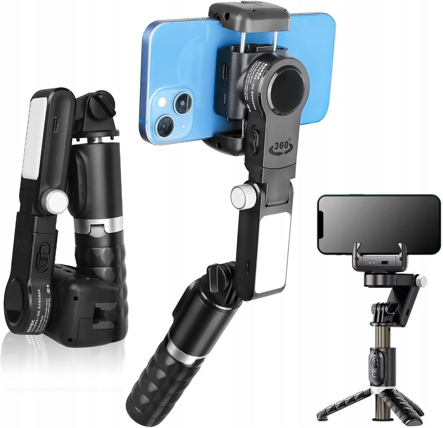 Stabilizátor Strbdyi Q18 Mini Gimbal Bluetooth Led dálkové ovládání pro selfie video