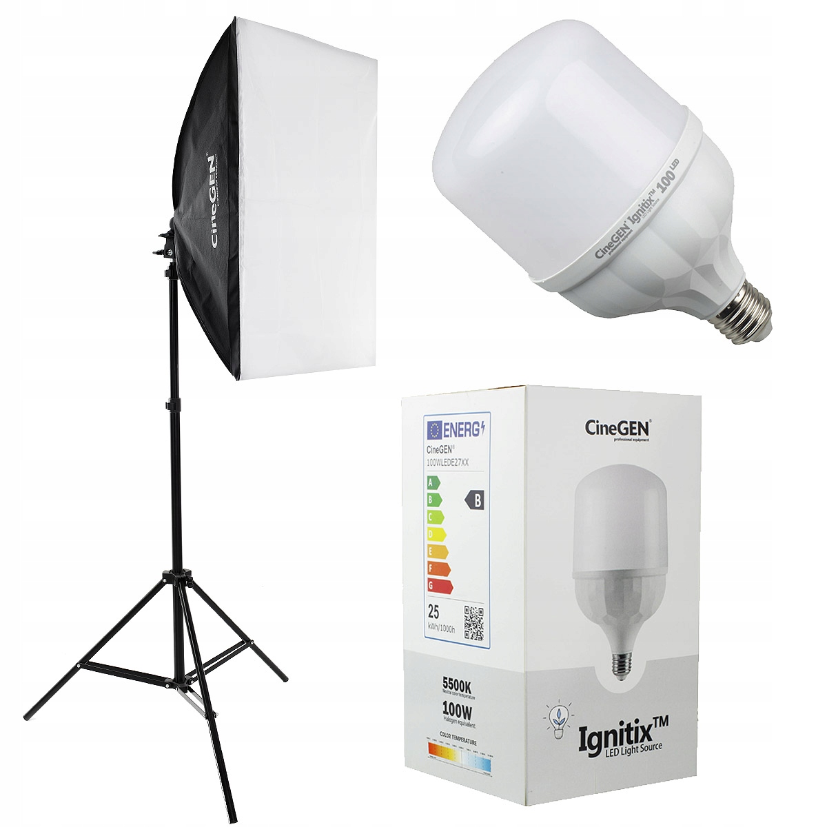 Lampa nepřetržitého světla Stativ Fotožárovka 100W