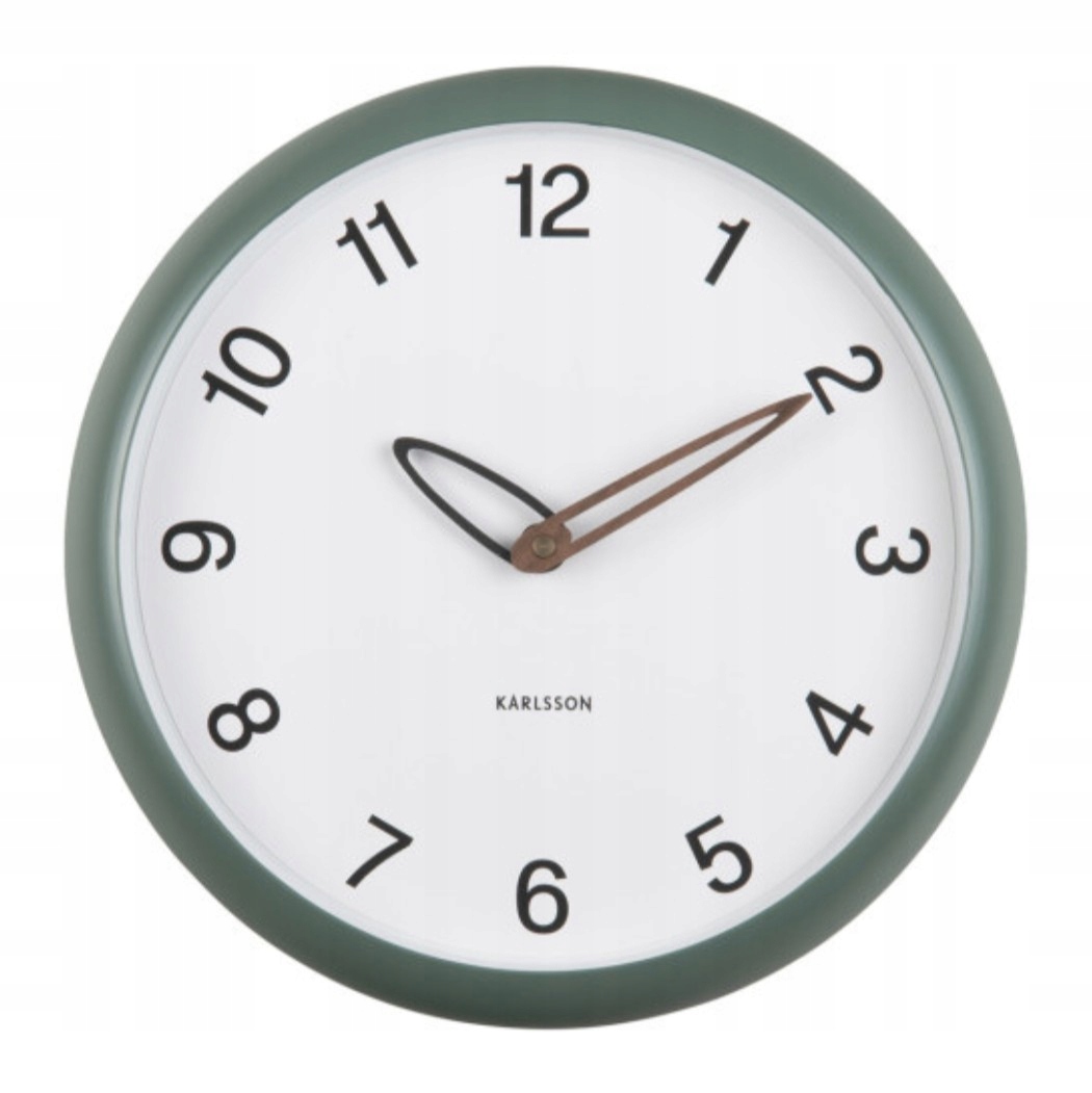 Moderní nástěnné hodiny do kuchyně a jídelny Bella, tiché, zelené