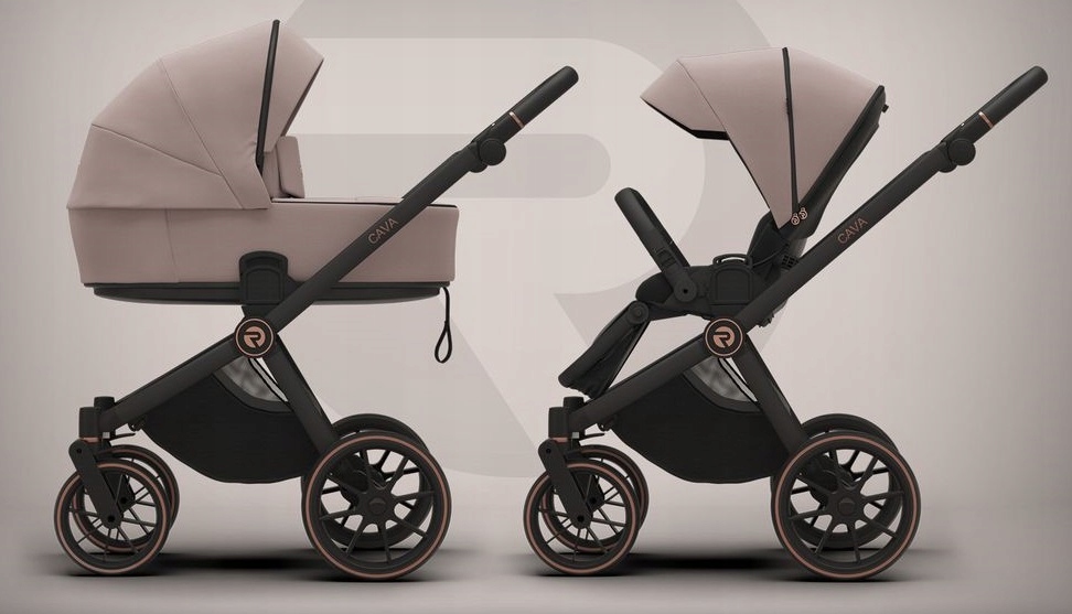 Wózek Dziecięcy CAVA 4w1 NOWOCZESNY RIKO 11 SAND | COSMO + baza Model Wózek Dziecięcy RIKO CAVA