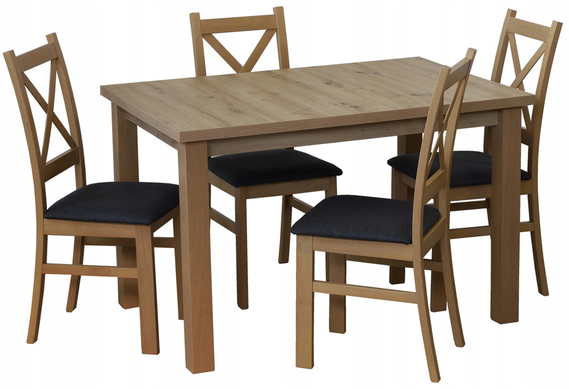 Sada kuchyňský stůl 150/190x80 4 jídelní židle M0018-4 Dub Artisan