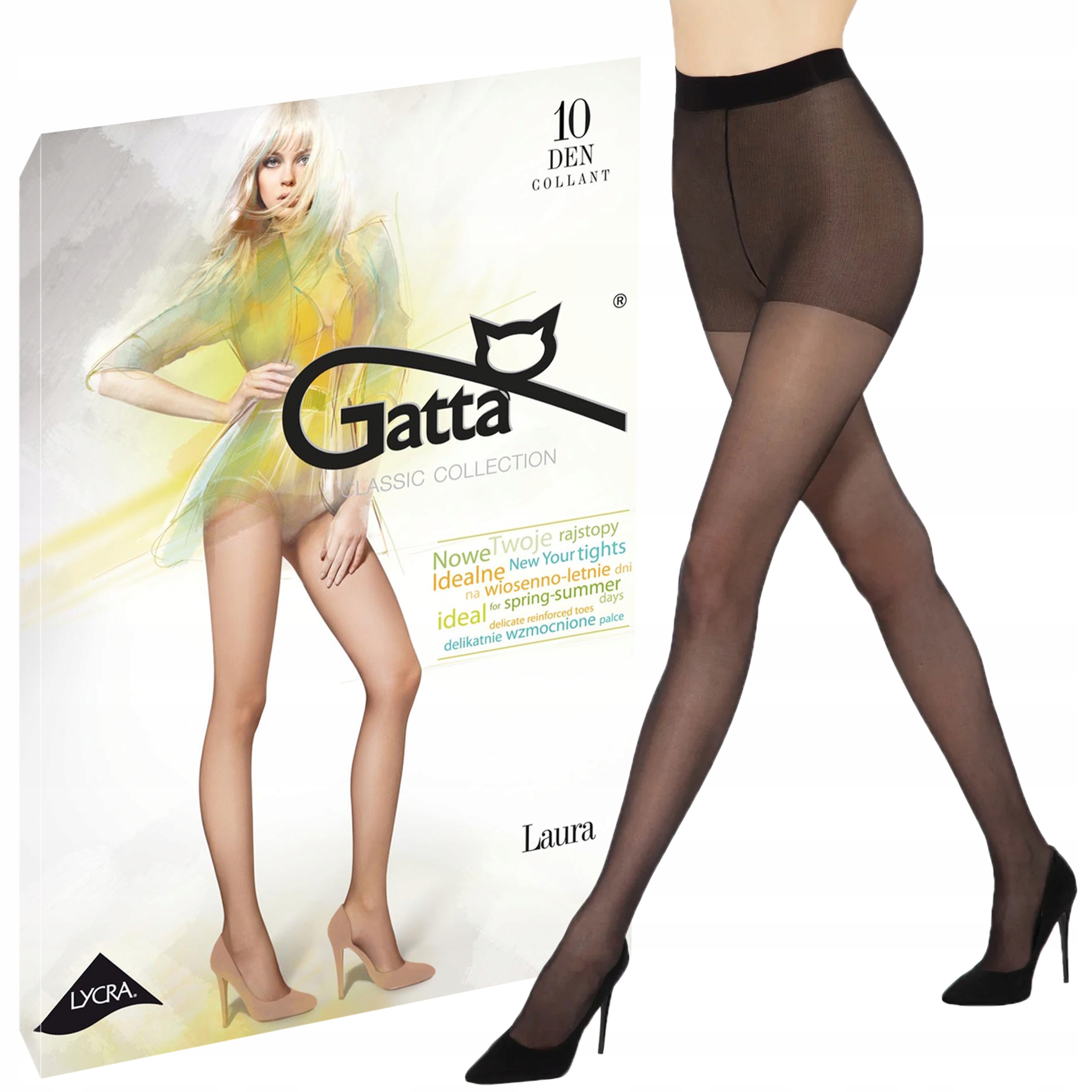 

Rajstopy Gatta Laura 10 den lycra Nero 2-S