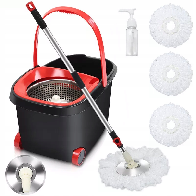 Levně Mop S 360 Stupňovým Otáčením A Dlouhou Rukojetí, 7,5 l, černý