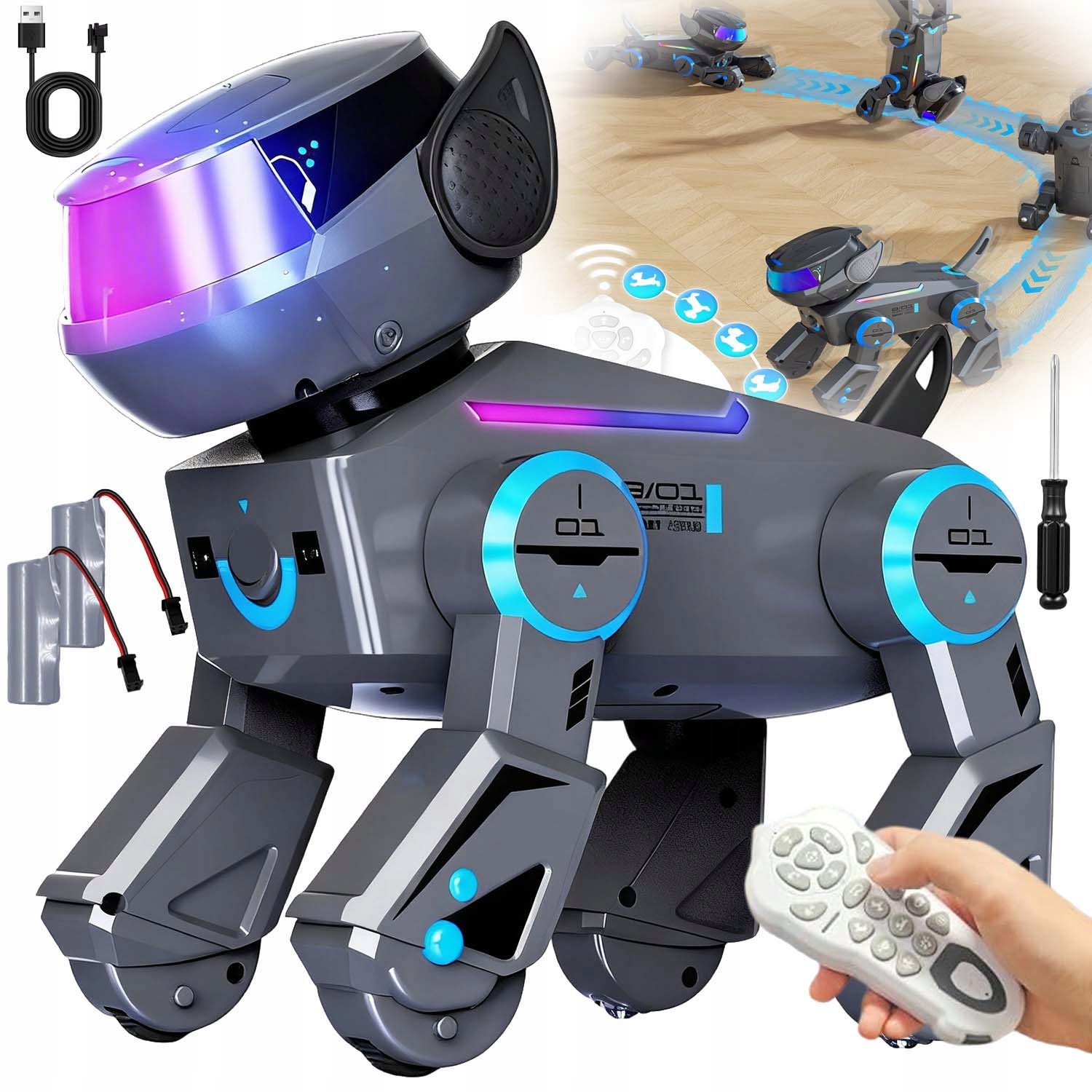 ROBOT INTERAKTYWNY ROBO PIES PIESEK ZDALNIE STEROWANY PROGRAMOWALNY PILOT