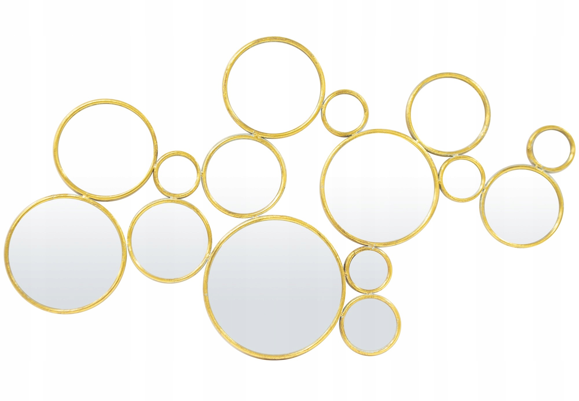 Nástenná Dekorácia Kovová Zlatá Zrkadlo Kolesá