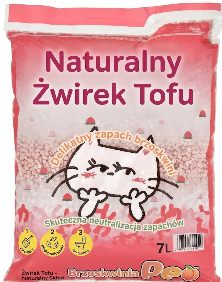 Żwirek Dla Kota Tofu Japoński O Zap.brzoskwini 7L, Naturalny Ekologiczny