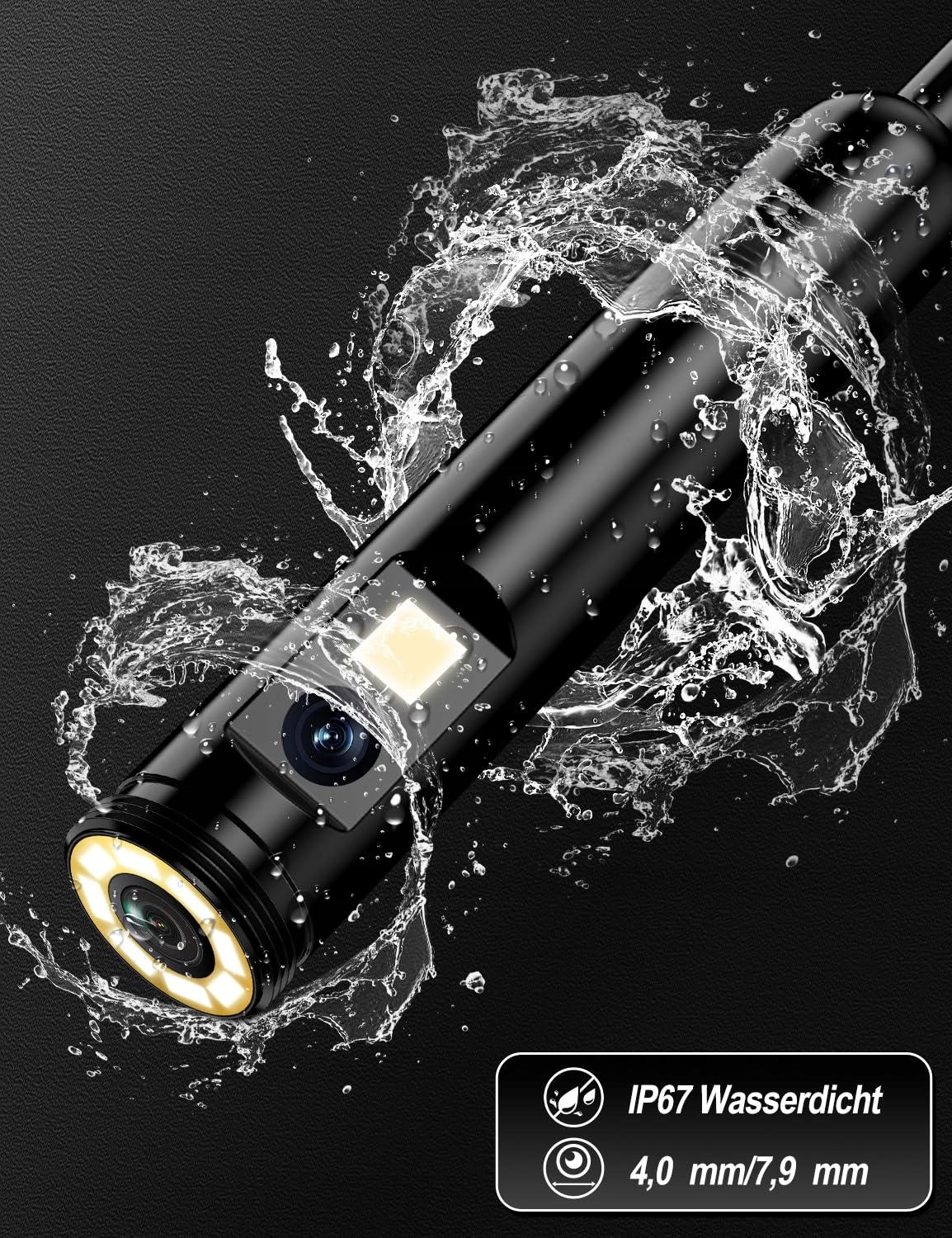 FERDIIZ Kamera Inspekcyjna 1920P HD Doppellinse IP67 LED Android iOS 5m — miniatura 4