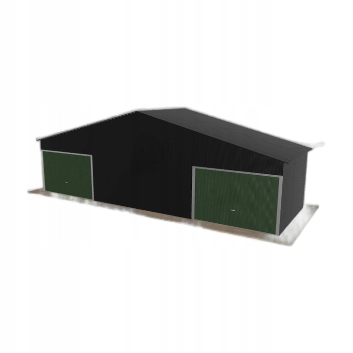 Plechová garáž 10.5 x 3.5 m dvoupolohová, dvoupolohová, černá