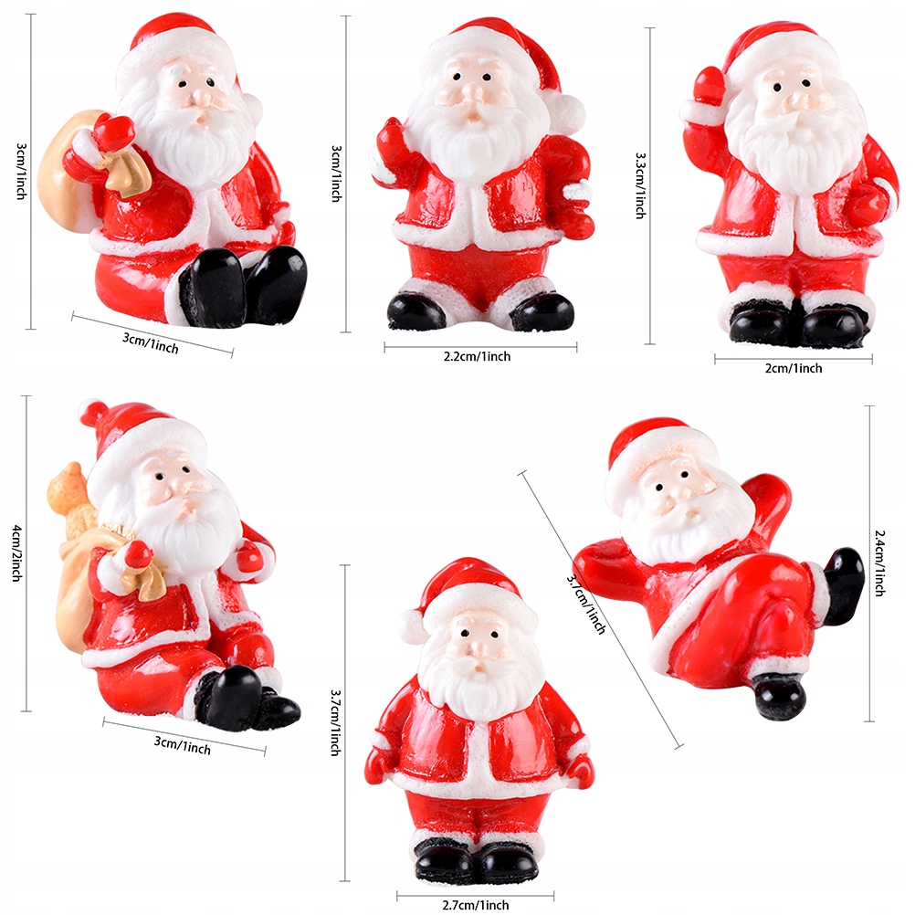 12*MIKOŁAJ FIGURKA MINI ŚWIĄTECZNE PREZENTY ŚLIC Marka bez marki
