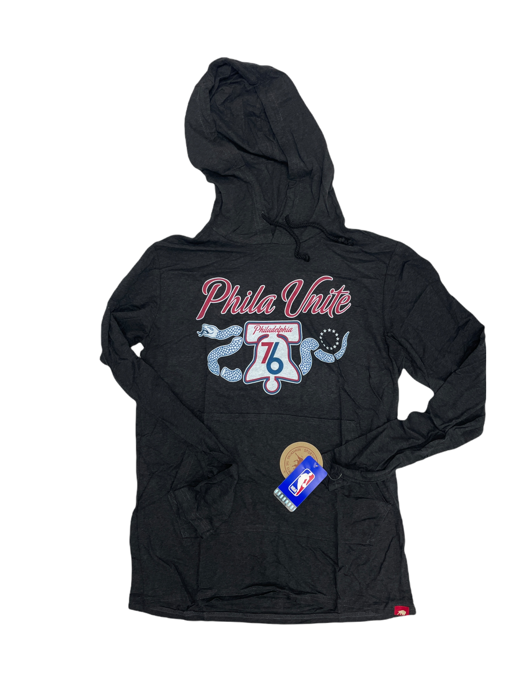 Černá pánská mikina kapuce Philadelphia 76 Nba L