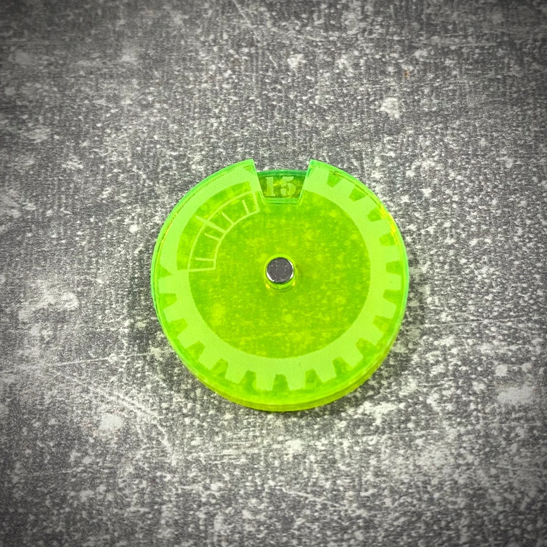 Licznik dial do gier 1-15 fluo zielony