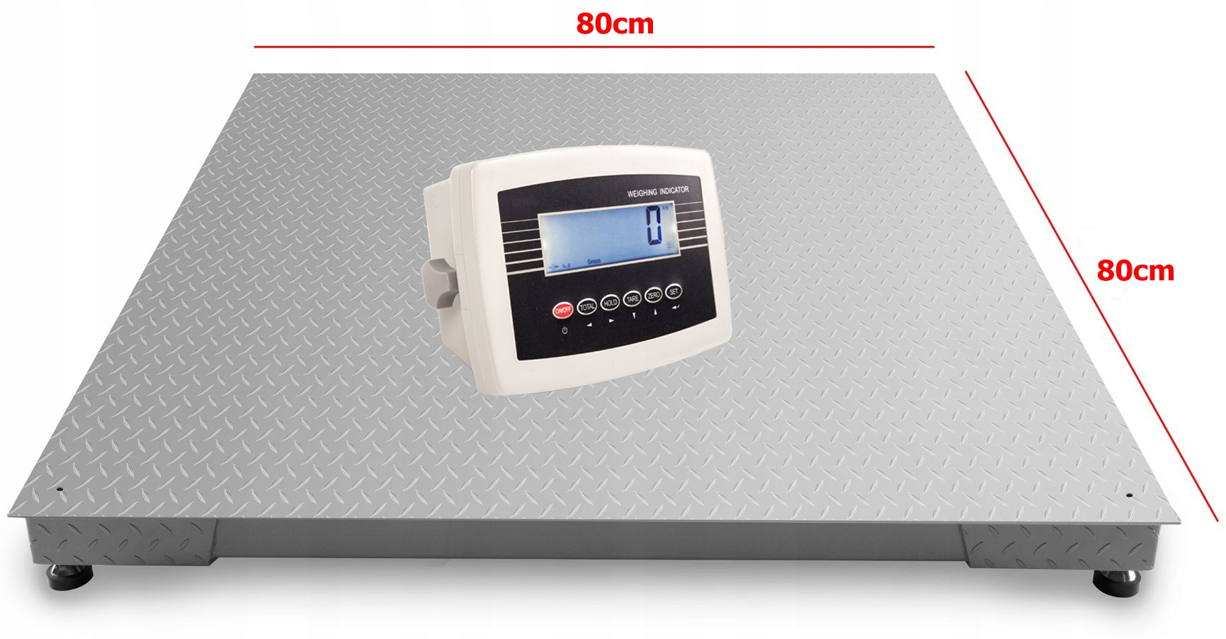 WAGA ELEKTRONICZNA PALETOWA MAGAZYNOWA 0,8x0,8m 2T PLATFORMOWA 2000KG LCD