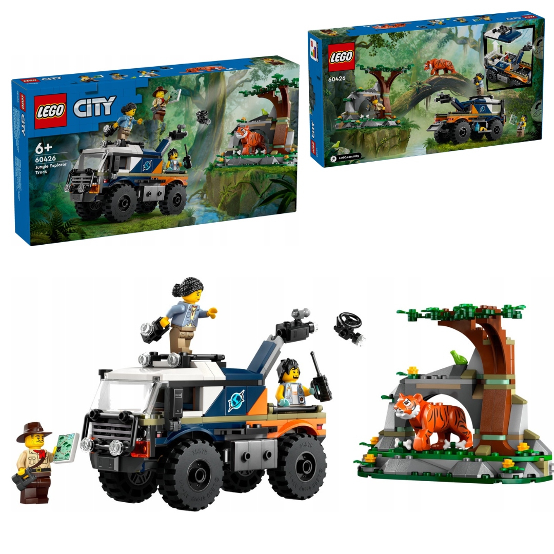Lego City 60426 Terénní auto průzkumníka džungle 3Figurky Tygr Příslušenství