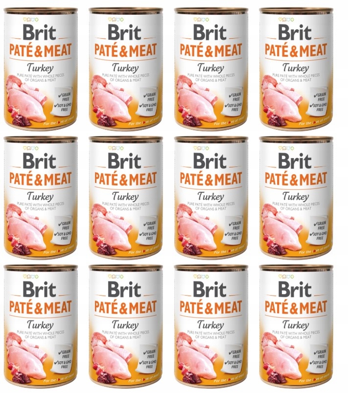 Vlhké Krmivo Pro Psy S Krůtím Masem Brit Pate &amp; Meat Turkey Přírodní 12 X 400 G