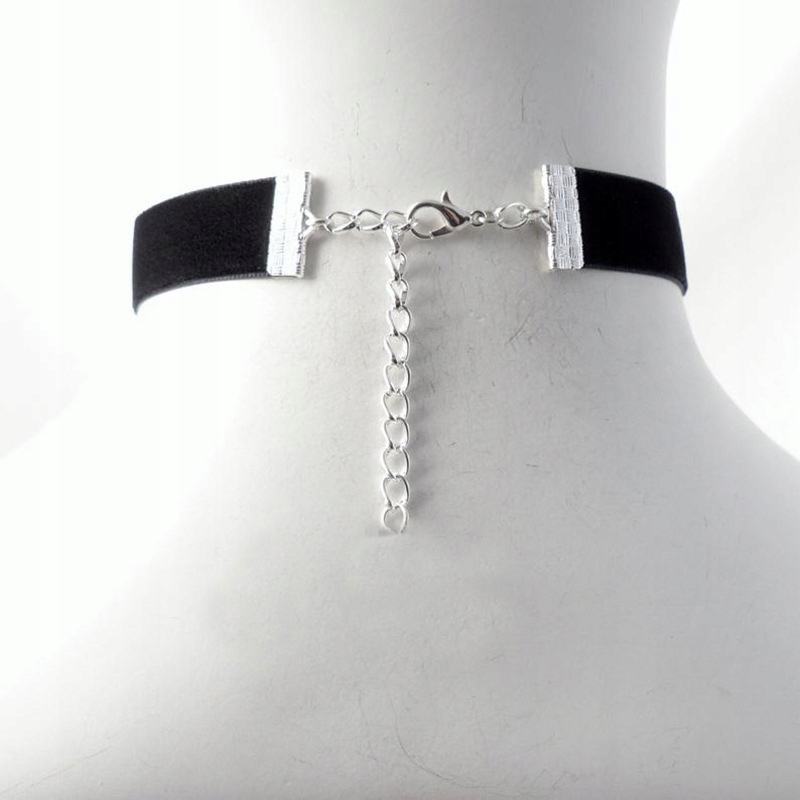 CZARNY AKSAMITNY NASZYJNIK CHOKER TASIEMKA 2 CM Materiał inny materiał